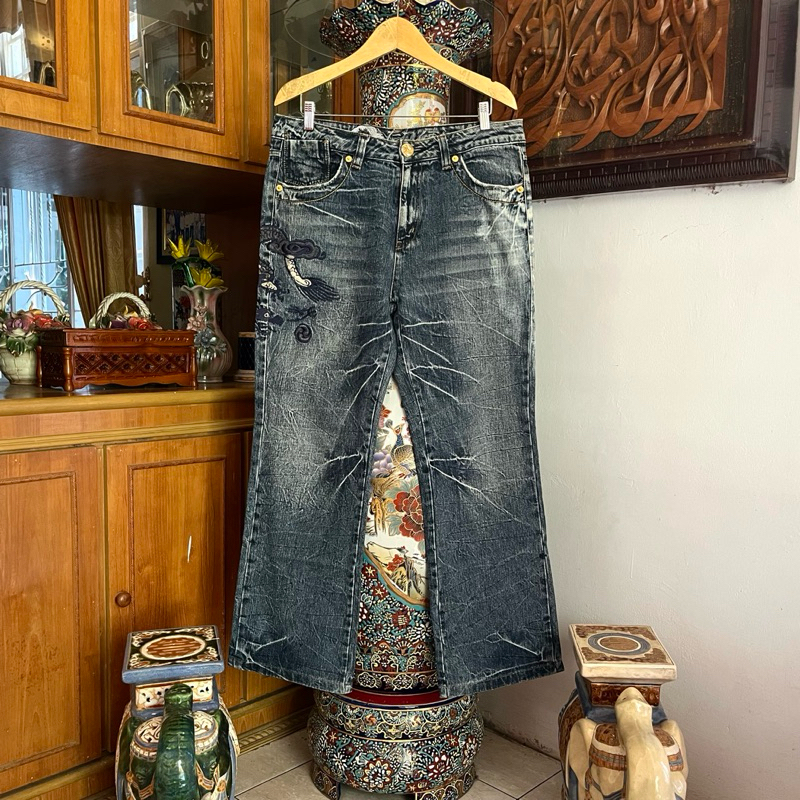 Osaka Bigtrain Snake Embroidered Jeans                                                              