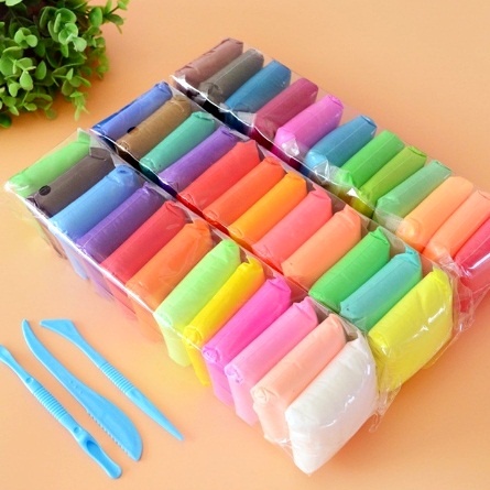 Clay Mainan Anak isi 12pcs / Mainan Edukasi Lilin anak / Polymer Clay 12 pcs / Mainan Anak SLIME isi