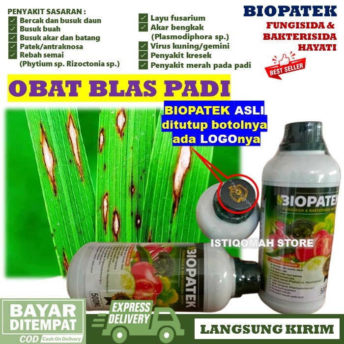 BIOPATEK 500ML Fungisida Hayati Atasi Penyakit Blas pada Padi, Obat Blast dan Kresek pada Padi Palin