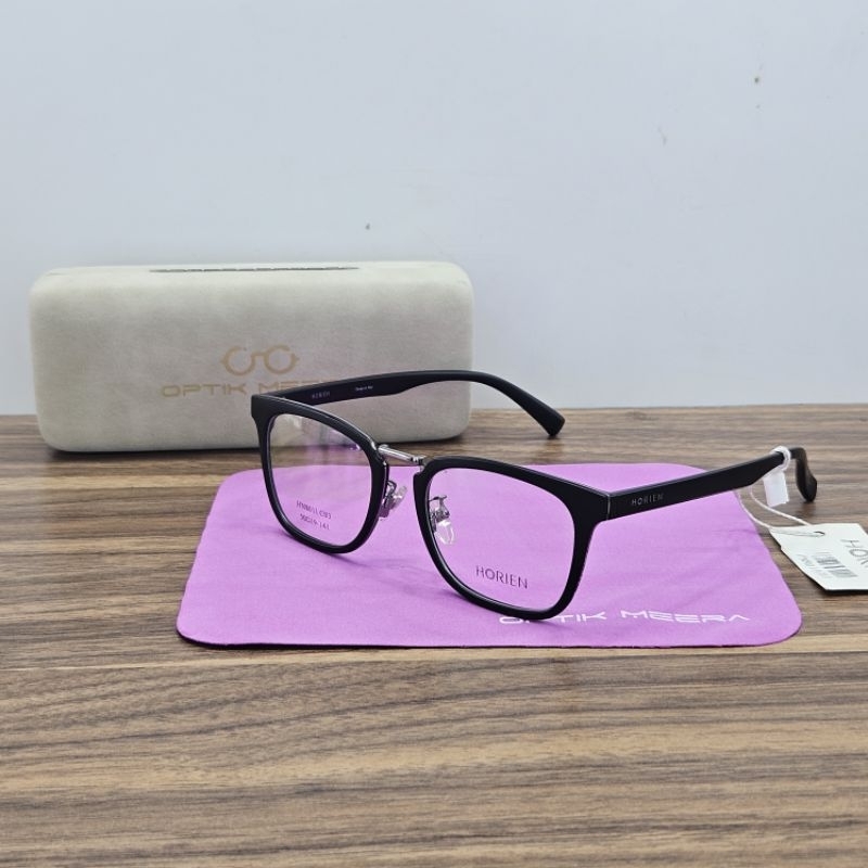 frame kacamata pria wanita original kotak horien HN8011 hitam dofff