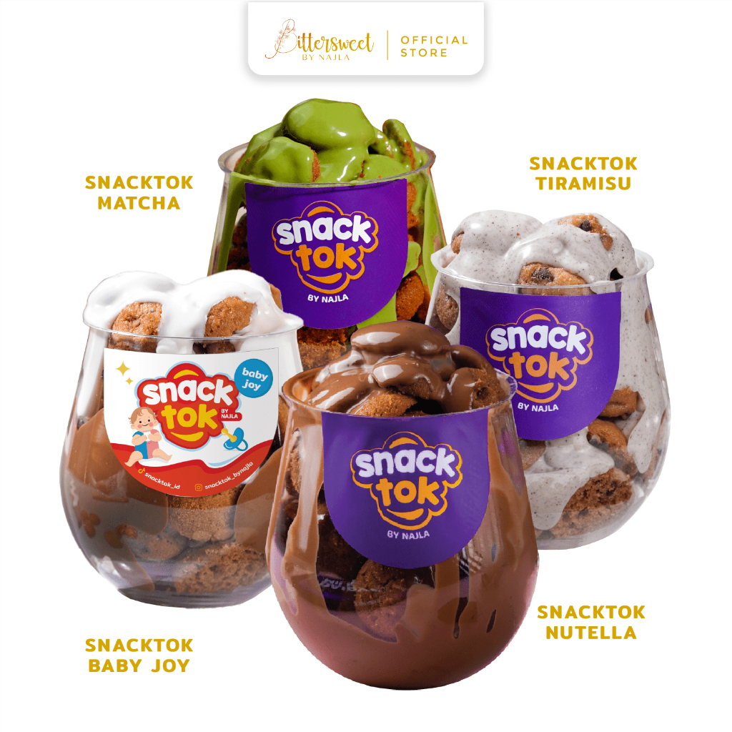 

4 Snacktok Full Cookies ( Baby joy + Nutella + Matcha + Tiramisu )