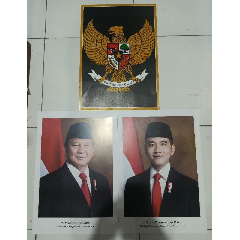 POSTER PRESIDEN DAN WAKIL, GARUDA, PANCASILA, PROKLAMASI, UNDANG UNDANG