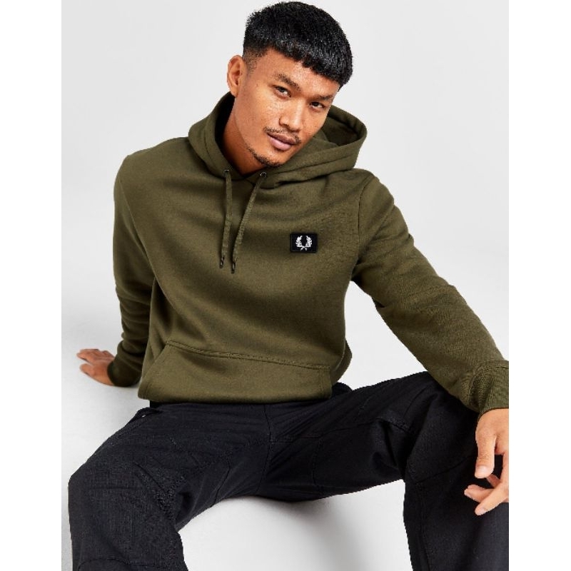 Fred Perry Badge Hoodie Uniform Green Original
