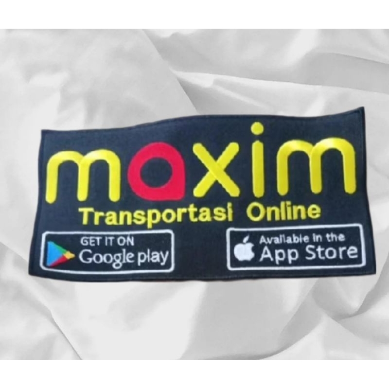 Emblem Maxim Belakang Besar Dasar Hitam Bordir komputer Logo Maxim Driver Online