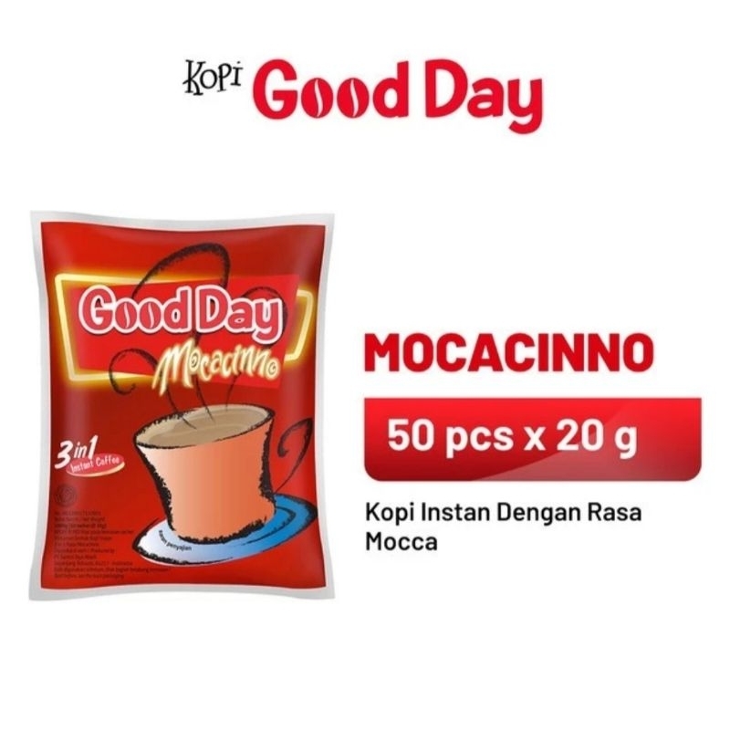 

Good Day Mocacinno Merah 5 Renteng isi 50 Pcs