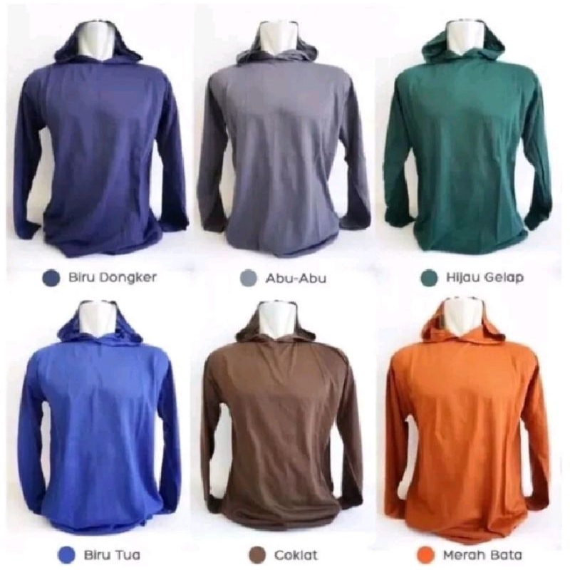 Kaos Lengan panjang pria berkerudung baju basahan pria termurah Kaos sawah lengan panjang baju pria 