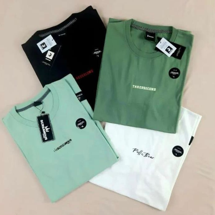 PAKET 4PCS 100RB Kaos Distro Pria-Wanita Size M-L-XL-XXL-XXXL PE / KAOS DISTRO / kaos pria