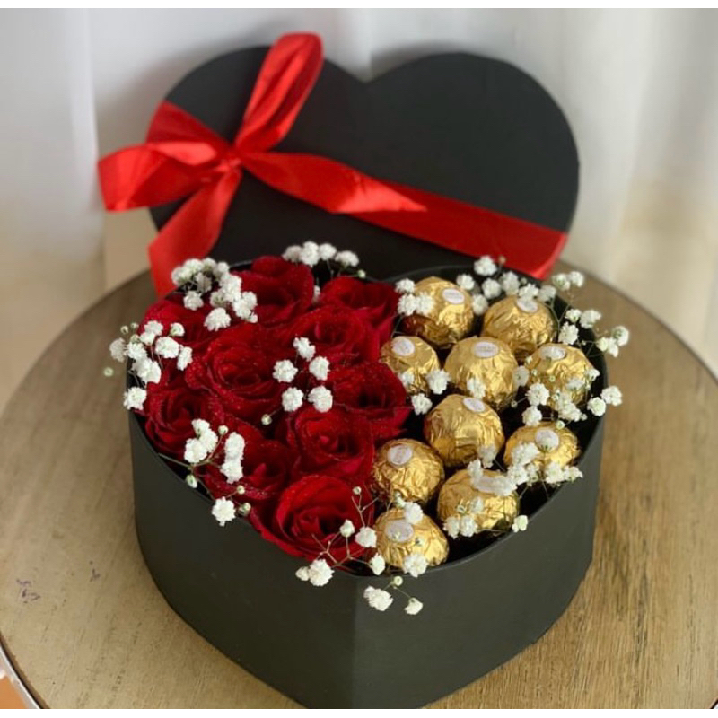 

bloom box bunga dan coklat