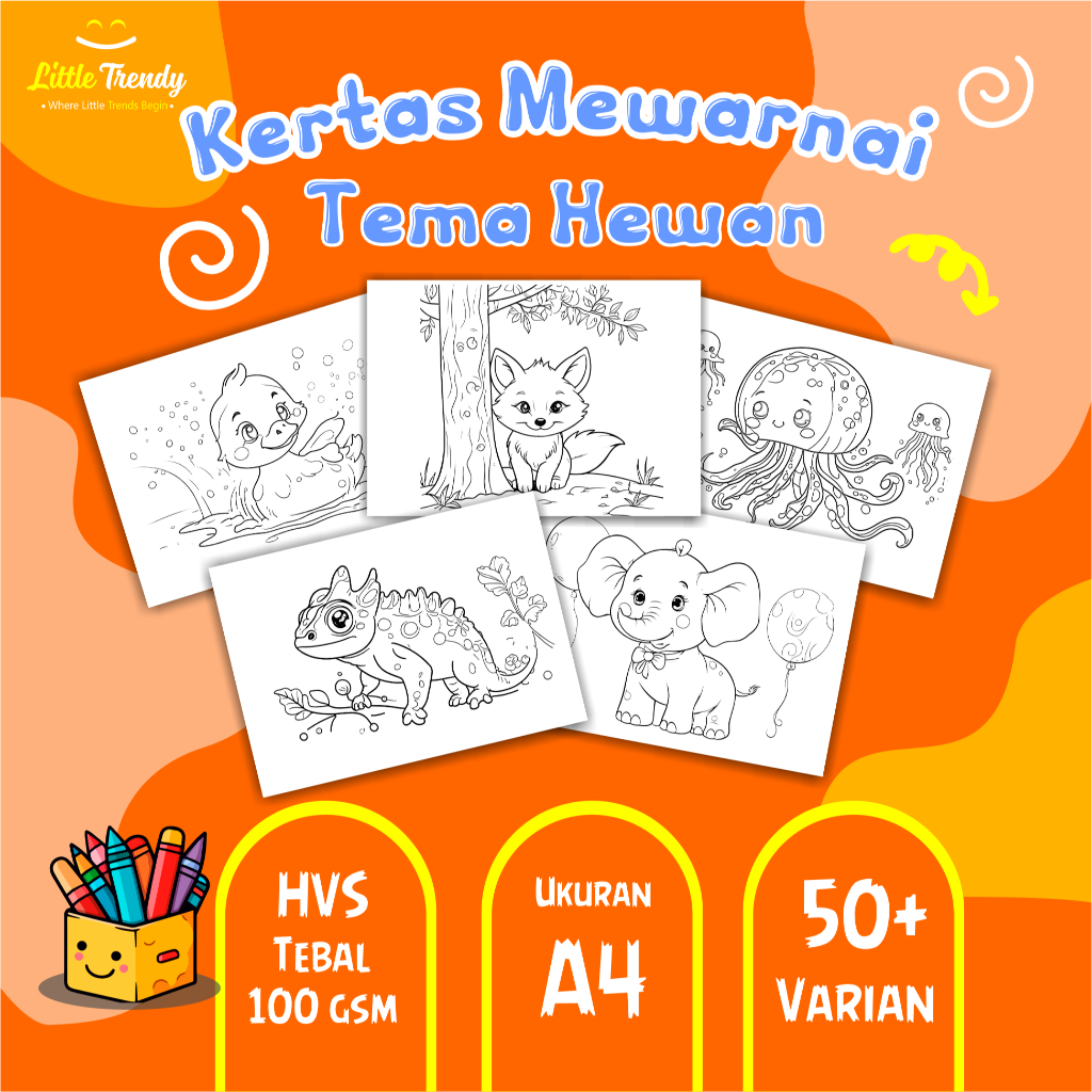 

KERTAS MEWARNAI ANAK TEMA HEWAN - KERTAS GAMBAR MEWARNAI UNTUK ANAK PAUD TK SD