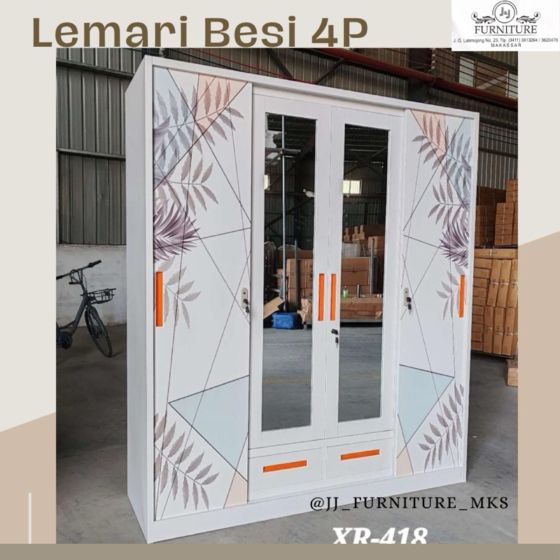 PROMO Lemari besi 4 pintu cermin murah makassar lemari besi promo