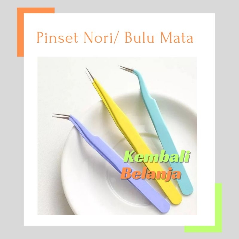 Pinset Nori/ Pinset Bulu Mata Eyelash/ Penjepit Stiker/ Tweezer Stiker/ Pinset Lurus Bengkok