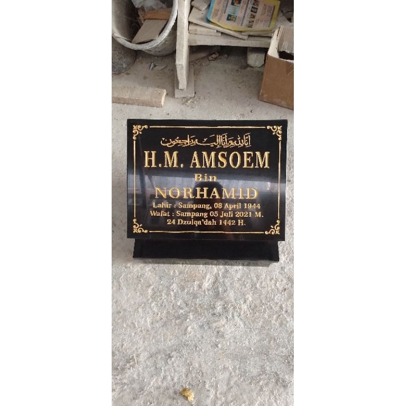 Batu Nisan Batu Hitam Asli - Nisan Makam Batu Hitam - Kepala Nisan Makam