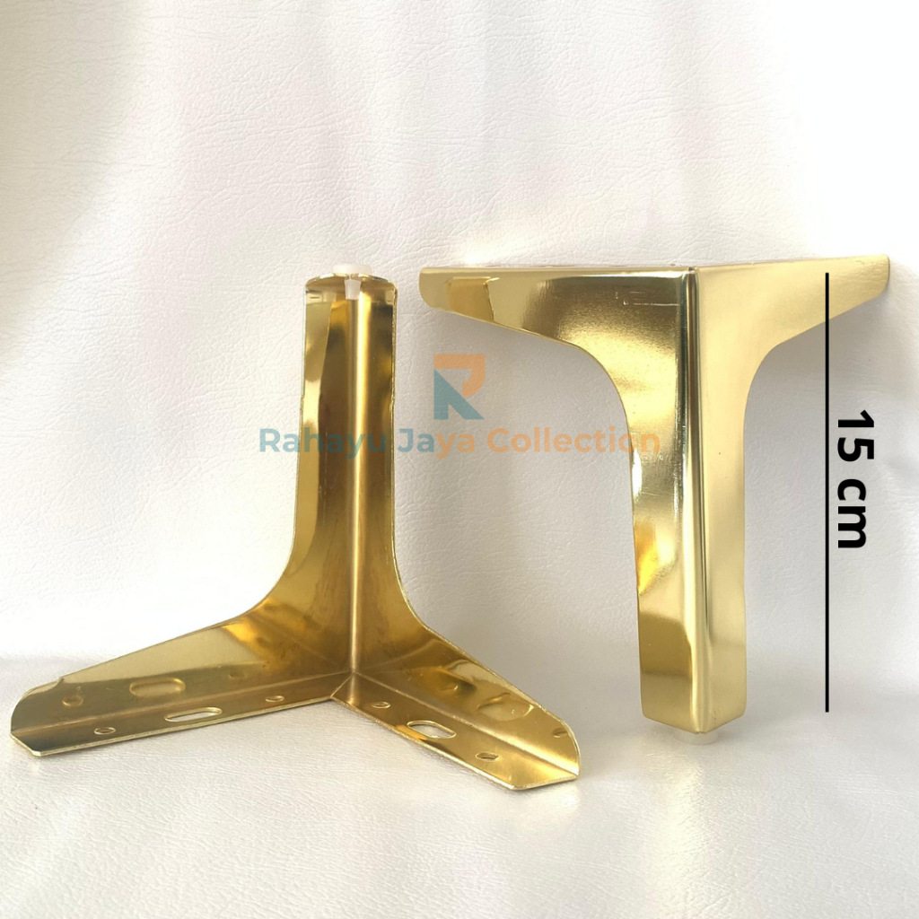 Kaki Sudut Stainless Gold 15CM/Kaki Sofa Sudut/Kaki Kursi/Kaki Sudut Gold