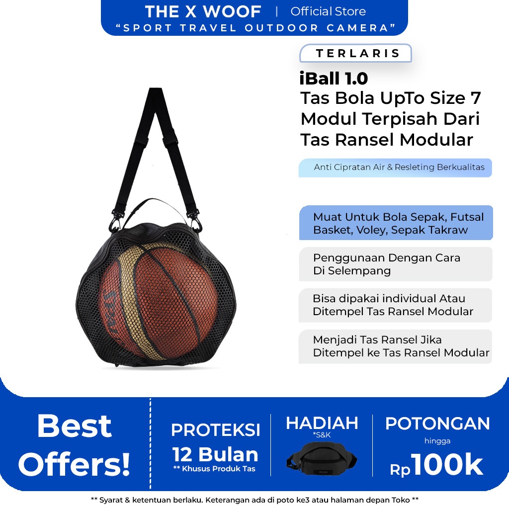 Tas Bola Basket Tas Sepak Bola Tas Futsal Tas Bola Voli The X Woof iBall57 / iBall1