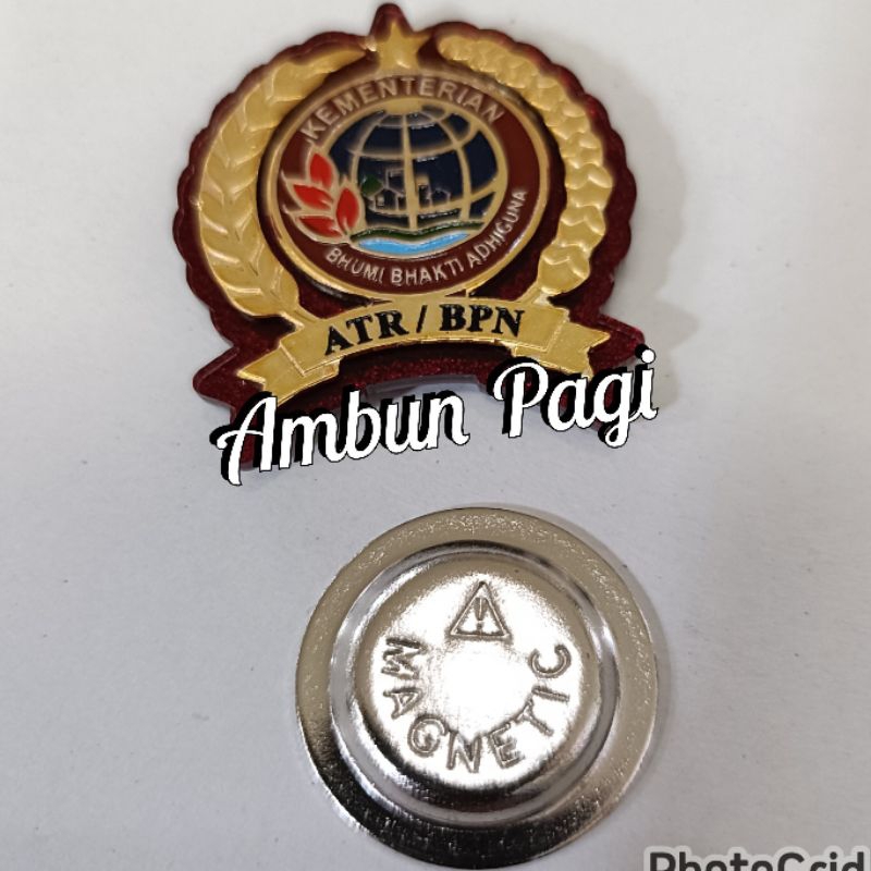 

best seller pin Kementerian ATR BPN mika merah-magnet