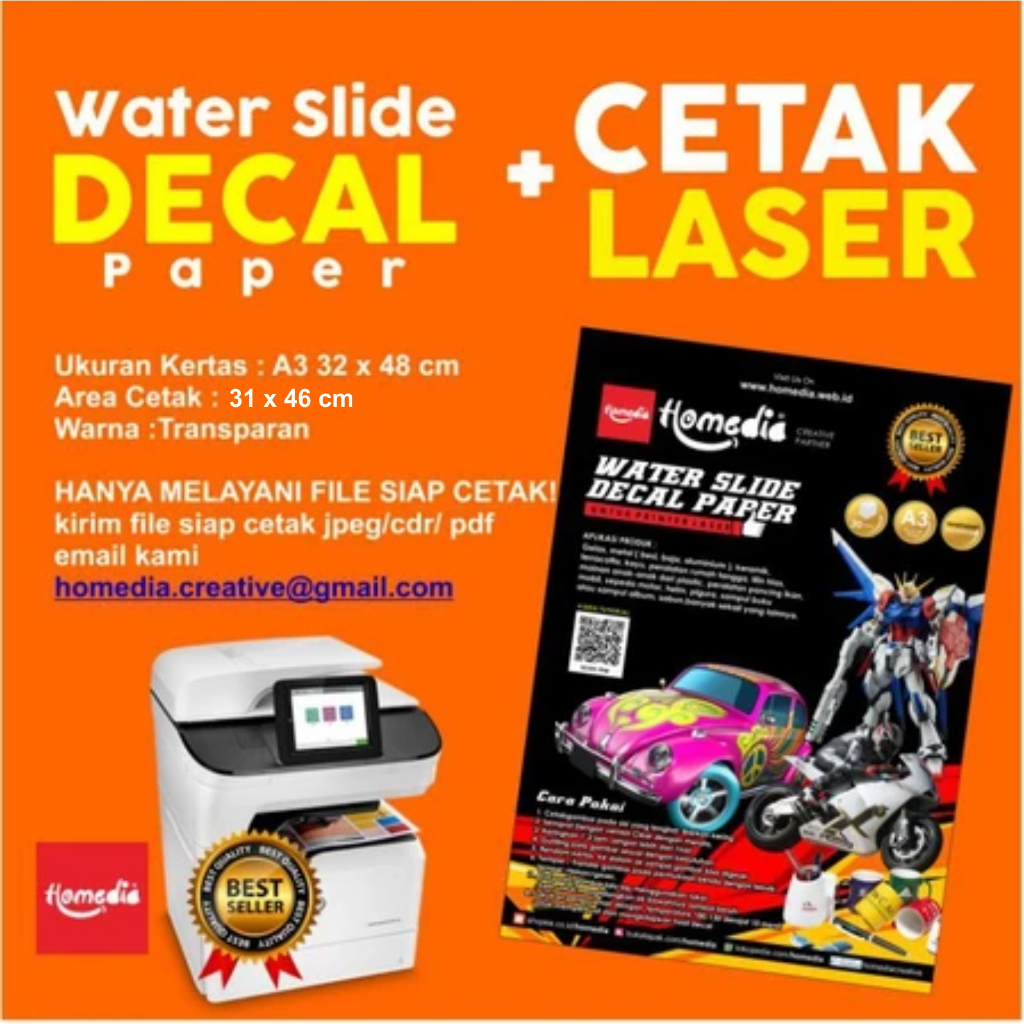 

Paket Kertas Decal Laser Plus Cetak Print Gambar A3+