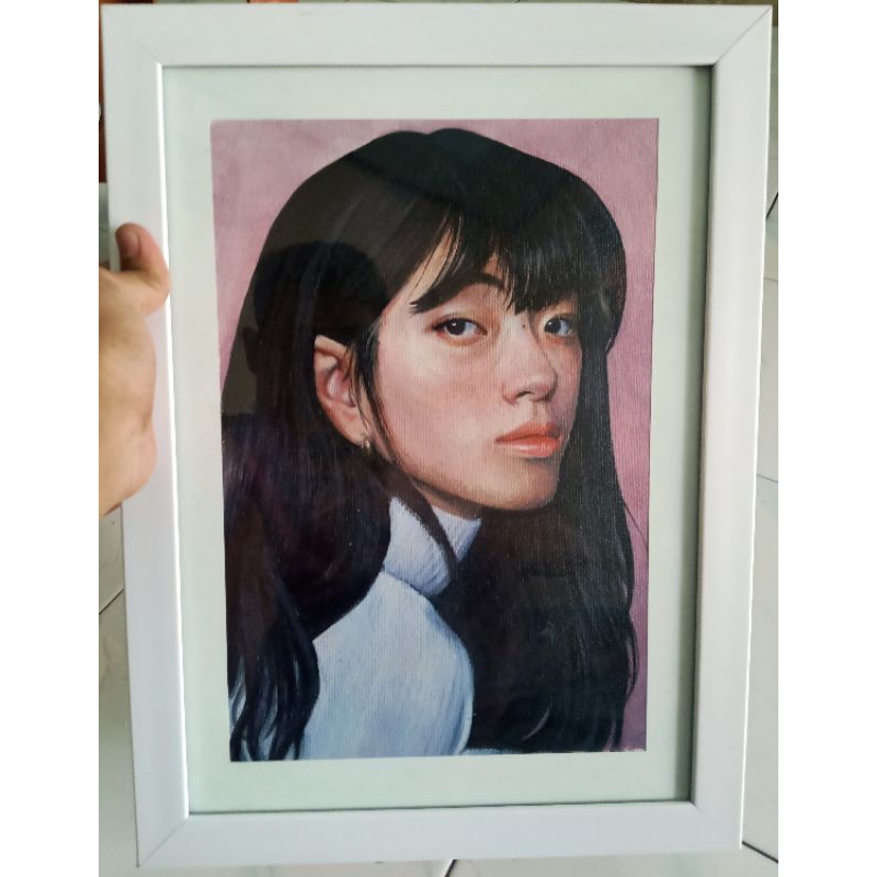 Lukisan Cat Akrilik di atas kanvas + pigura murah dan awet. Lukisan kanvas bukan print atau digital 