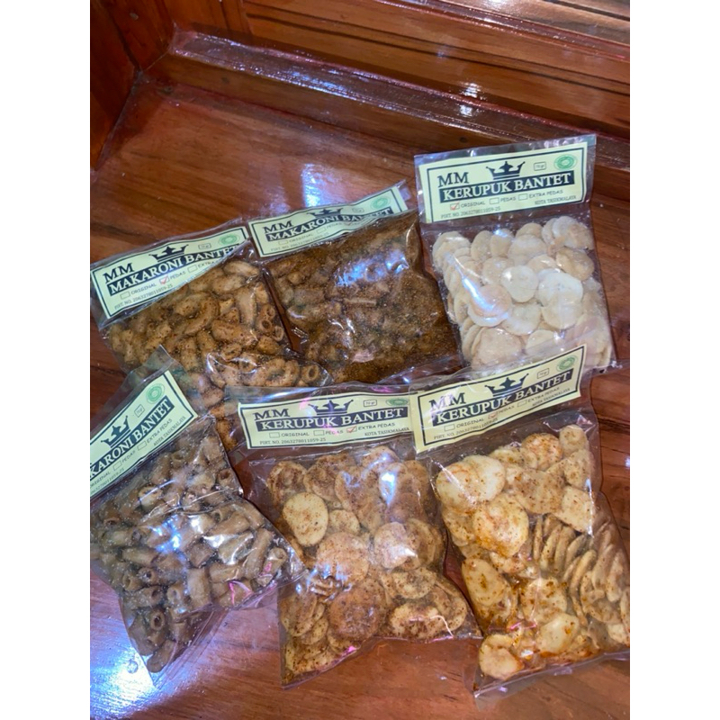 

paket 5pcs makroni/krupuk/spiral/keong