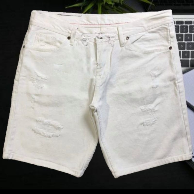 IKASHOP.ID (28 - 38 ) CELANA PENDEK PRIA JEANS SOBEK TEMBUS TERBARU