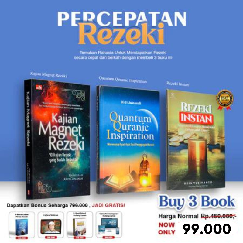 PROMO Paket 3 Buku Kajian Magnet Rezeki | Quantum Quranic Inspiration | Rezeki Instan