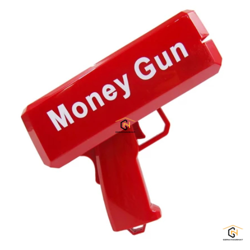 Mainan Tembakan Semprotan Uang Pistol Money Gun Supreme Set 100 Pcs Uang Kertas Palsu Aksesoris Pest
