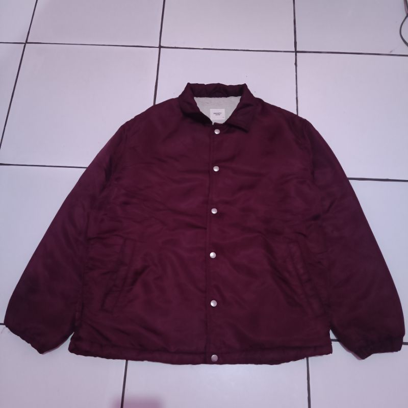 BROWNY VINTAGE JACKET POLYESTER BOMBER MERAH MARUN SECOND PREMIUM