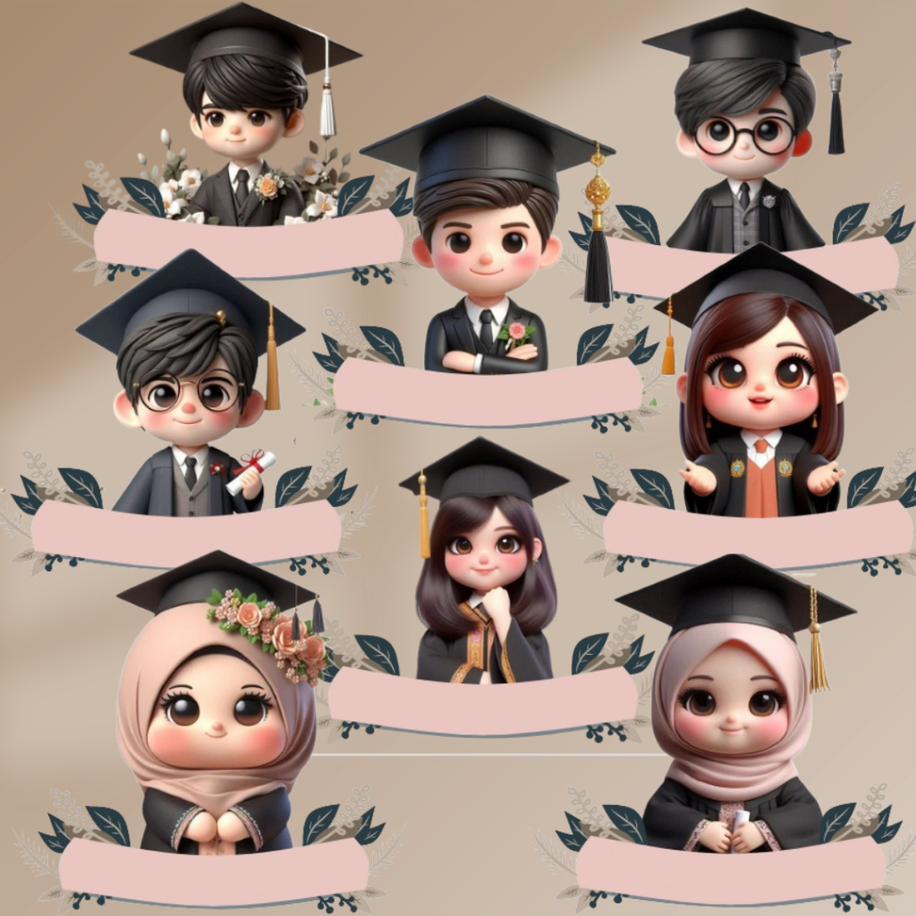 Happy Graduation / Topper Wisuda Bisa Tulis Nama / Topper Perlengkapan Buket