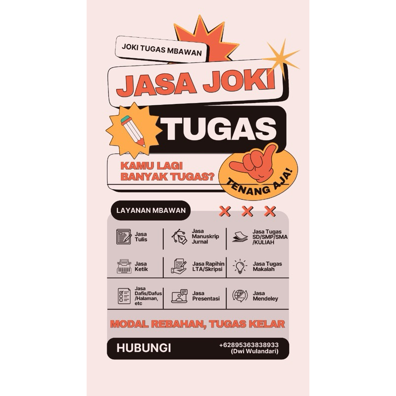 

Pengerjaan Tugas PAUD/TK/SD/SMP/SMA/KULIAH