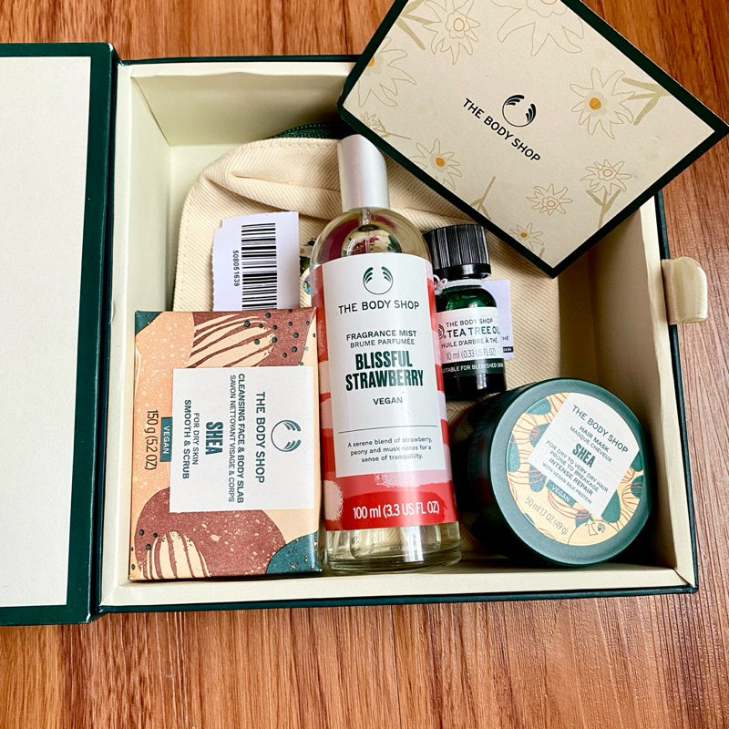 The Body Shop Gift Set Official Store NEW The Body Shop Parfume Hair Mask Bath Soap Tea Tree Oil Gif