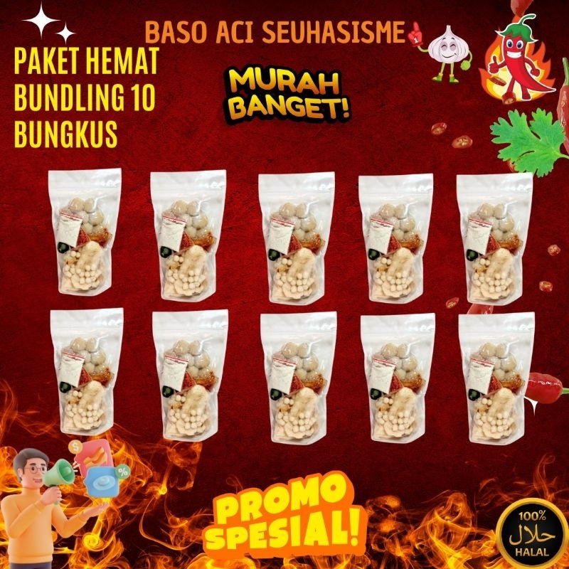 

Baso Aci 10 pcs / Baso Aci 10pcs / Paket Baso Aci Murah Viral / Bakso Aci paket murah 10 pcs / Paket Boci Murah