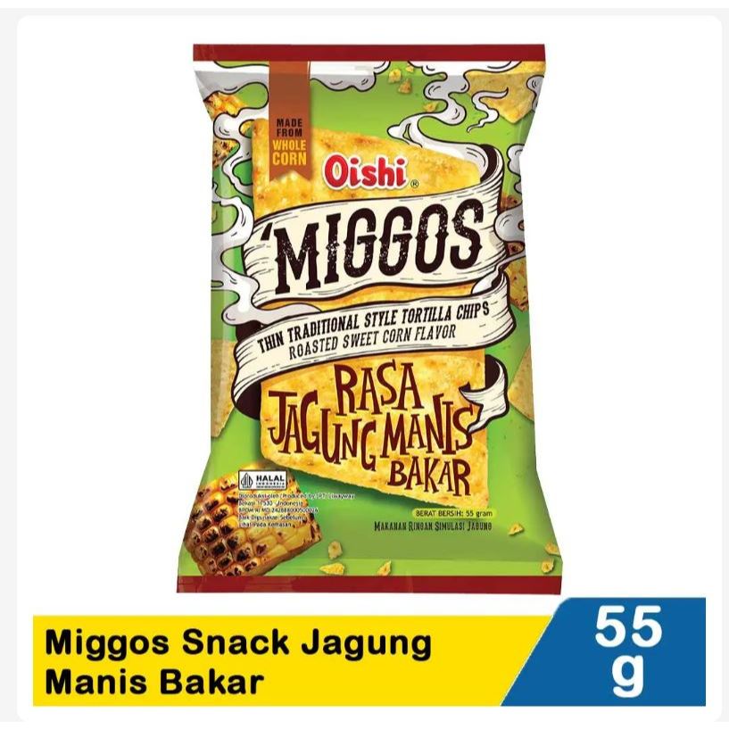 

Oishi Miggos Snack Jagung Manis Bakar 55 gr