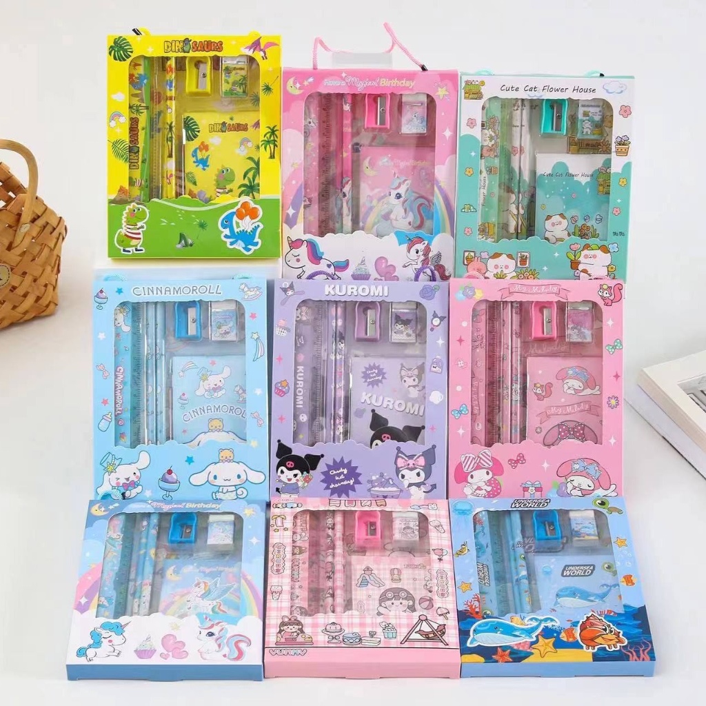 

Stationery Set 6IN1 Stationery Set Lucu Karakter Perlengkapan Alat Tulis Sekolah Anak-Anak TK SD