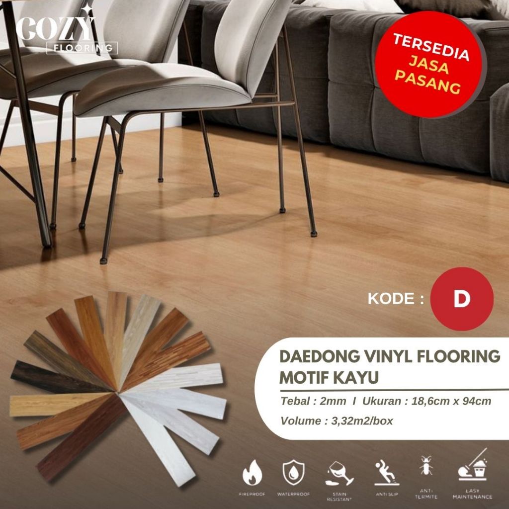 lantai vinyl daedong tebal 2mm I vinyl lembaran daedong anti rayap