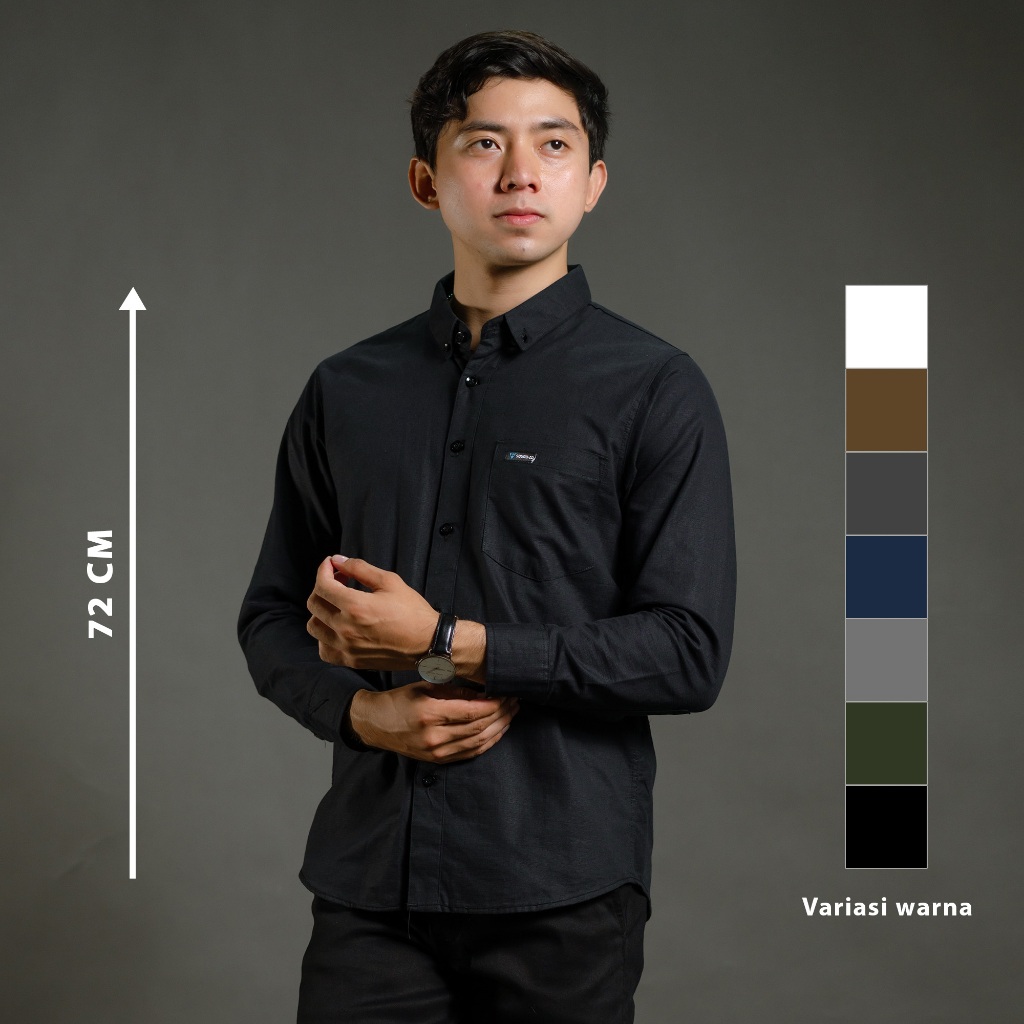 SQUAD-ID Kemeja Pria Lengan Panjang Tebal 24s Sigaret Kahatex | Original Long Sleeve Linen Premium B