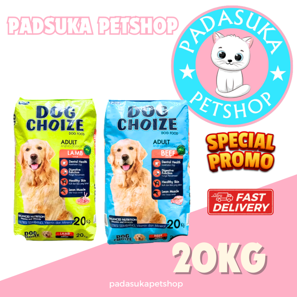 DOG CHOIZE BEEF & LAMB 20KG makanan anjing dog choize EKSPEDISI