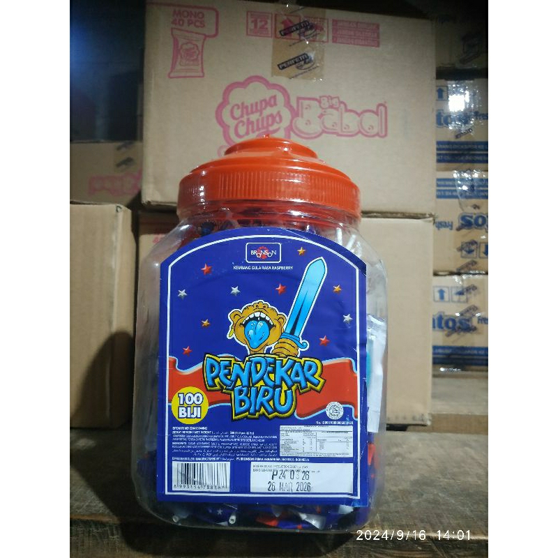 

permen pendekar biru 100 pis
