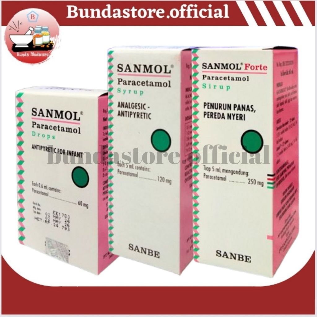 Sanmol Sirup 60ml | Sanmol Forte 60ml | Sanmol Drop 15ml | Sirup Parasetamol Penurun Panas Anak Bayi