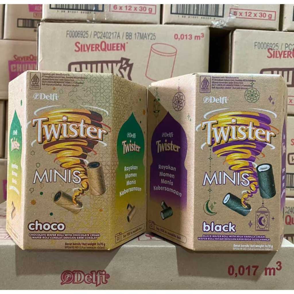 

Delfi Twister mini wafer rol box isi 3 pack 70 gr