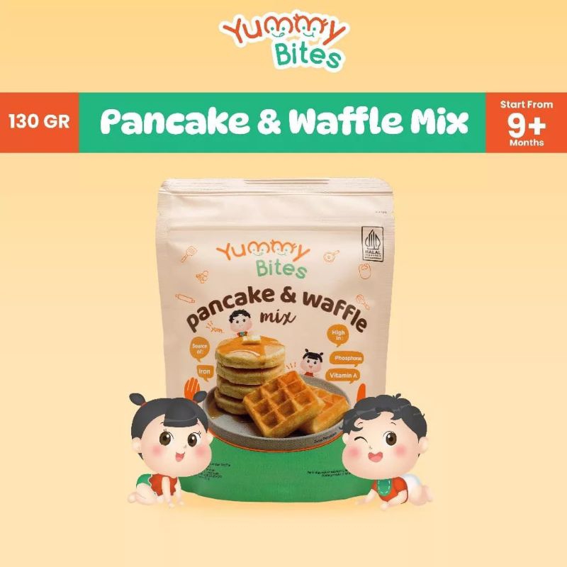 

Yummy Bites Pancake & Waffle Mix 130 GR - Tepung Pancake MPASI Baby Anak