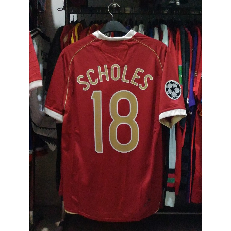 Jersey Bola Retro GO MU 2006 2007 Home SCHOLES 18