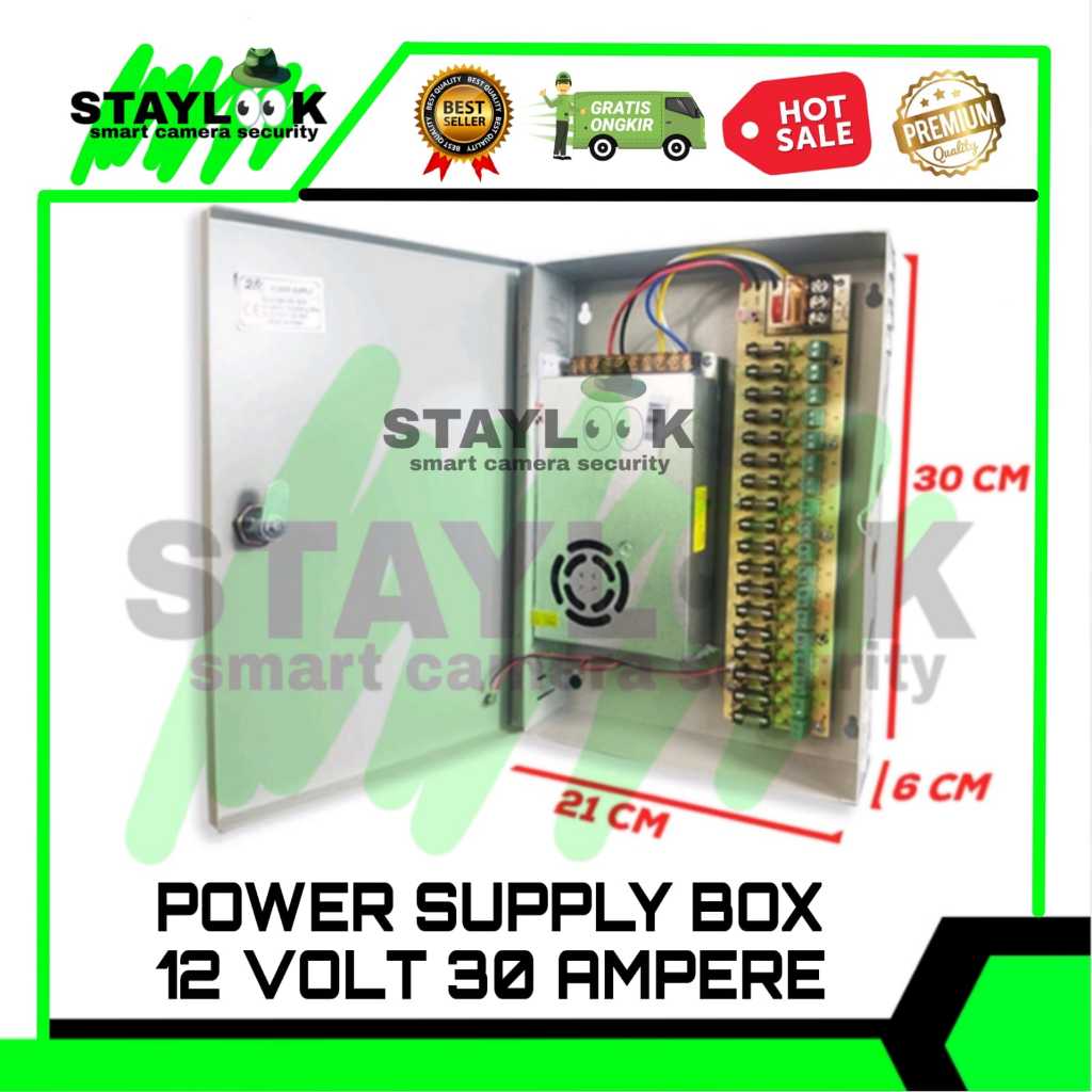 PSU Power Supply CCTV Box 12V 30A PSU BOX 30A 12V