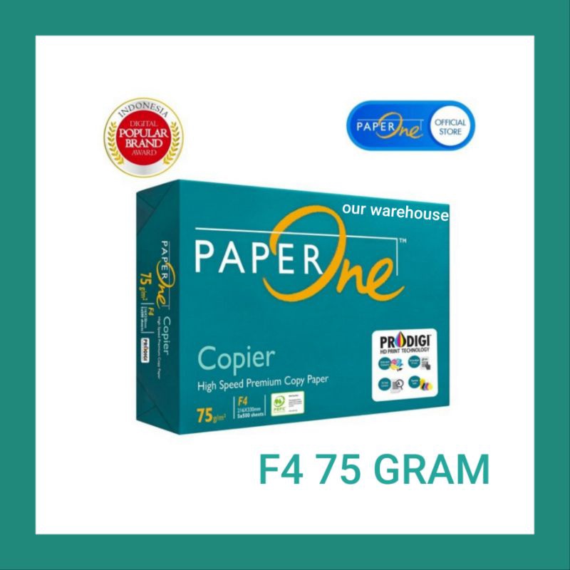 

Extra PAPERONE Kertas F4 Folio 75 gram Kertas Foyocopy dan Print A49
