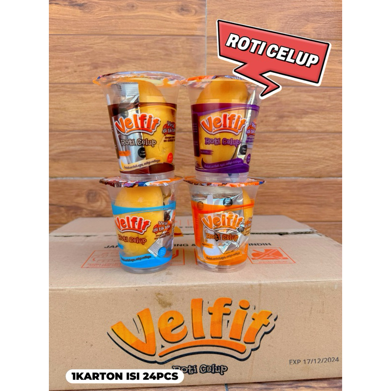 

Roti Celup Velfit Rasa coklat Varian susu coklat - Taro - Susu santan - vanilla