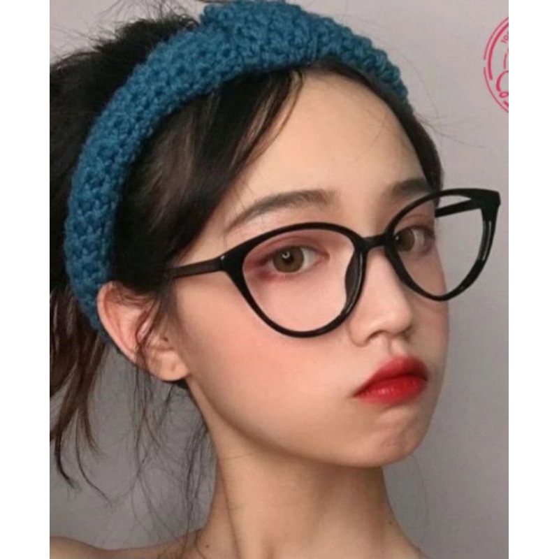 KACAMATA MODEL CAT EYE FASHION KOREA BINGKAI HITAM
