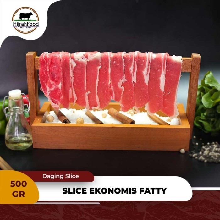 

BAH Hijrahfood Slice Beef Ekonomis Fatty Shabu Sukiyaki Daging Sapi Iris Dengan Lemak