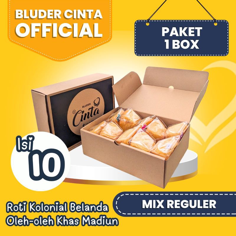 

Paket Box isi 10 Pcs Bluder Cinta Spesial & Premium Roti Oleh Oleh Khas Kota Madiun Jawa Timur Bakery Viral Kue Garing Makanan Saat Santai Teman Ngopi Varian Rasa Santai Jalan jalan Hantaran Ulang Tahun Pernikahan Lamaran Selamatan Pertemuan PKK Wanita