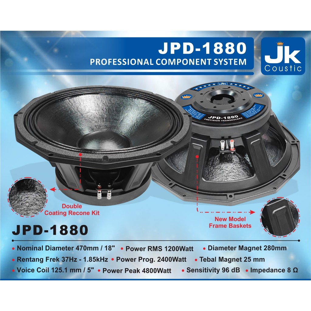 Speaker 18 inc JPD 1880 Jk Coustic Speaker 18 inch