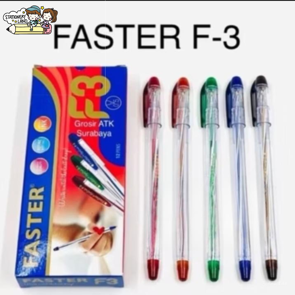 

BOLPEN FASTER F3 / Pulpen Bolpoin FASTER F3 / F-3 0.5 mm