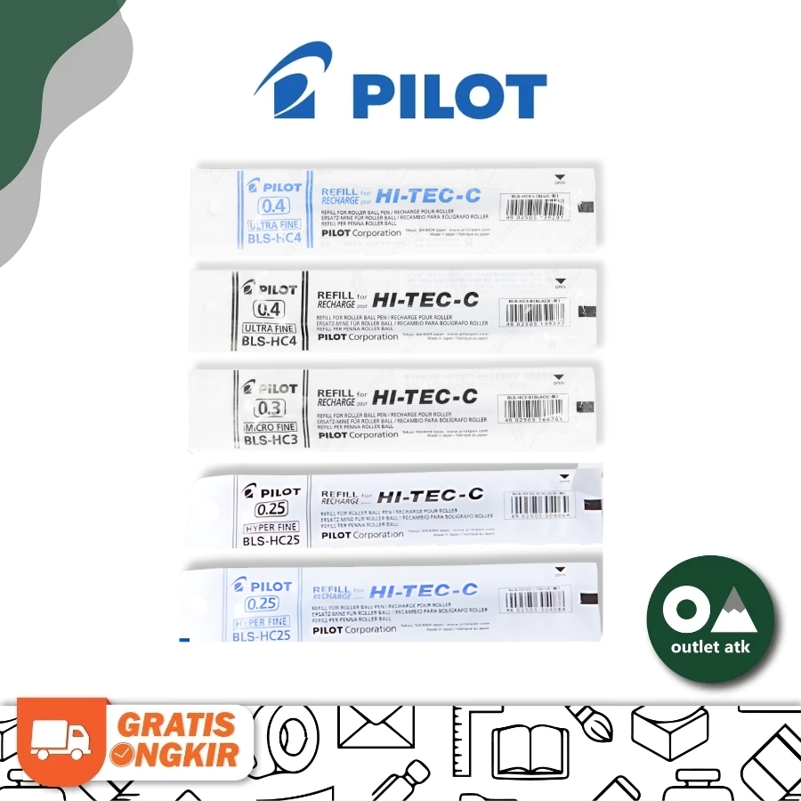 

Refill isi Pulpen Jarum Pilot Pen Hitec 0.25 / 0.3 / 0.4 Colors Extra Fine - Jepang Asli Original