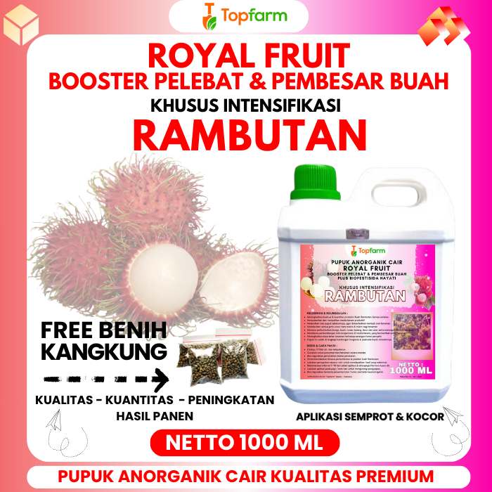Pupuk Topfarm / Pupuk Booster Buah Rambutan / Pupuk Pohon Rambutan Terbaik / Pupuk Booster Rambutan 